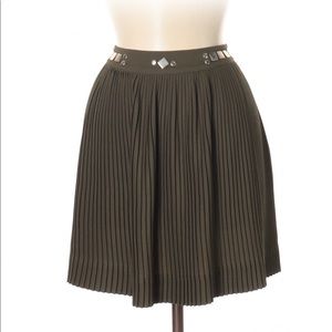 Vena Cava x Aqua Bloomingdales Pleated Skirt Green